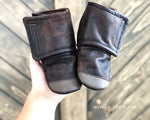 Chocolate Suede Wrap Around Boots