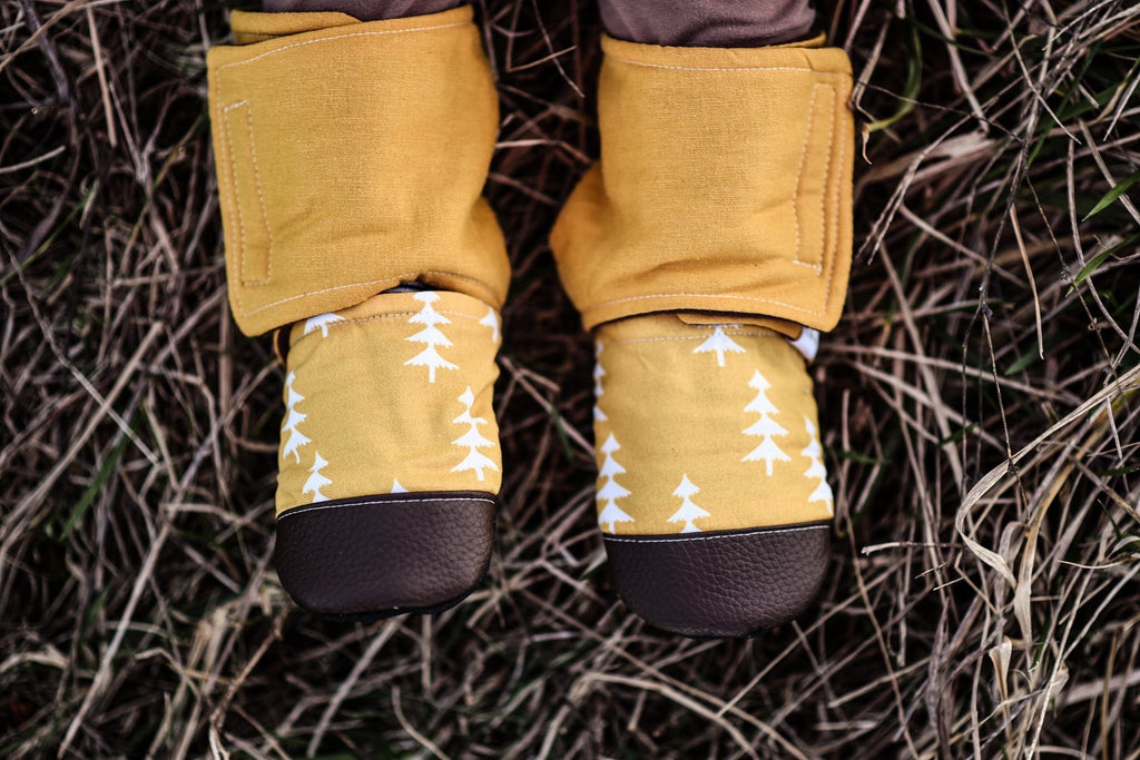 Mustard Pine Tree Wrap Around Boots