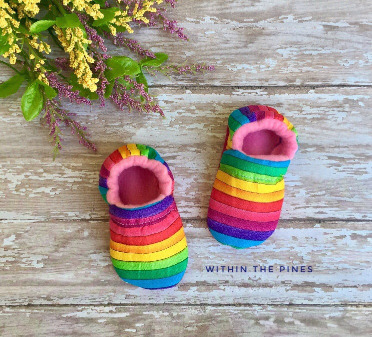 Rainbow Baby Moccasins