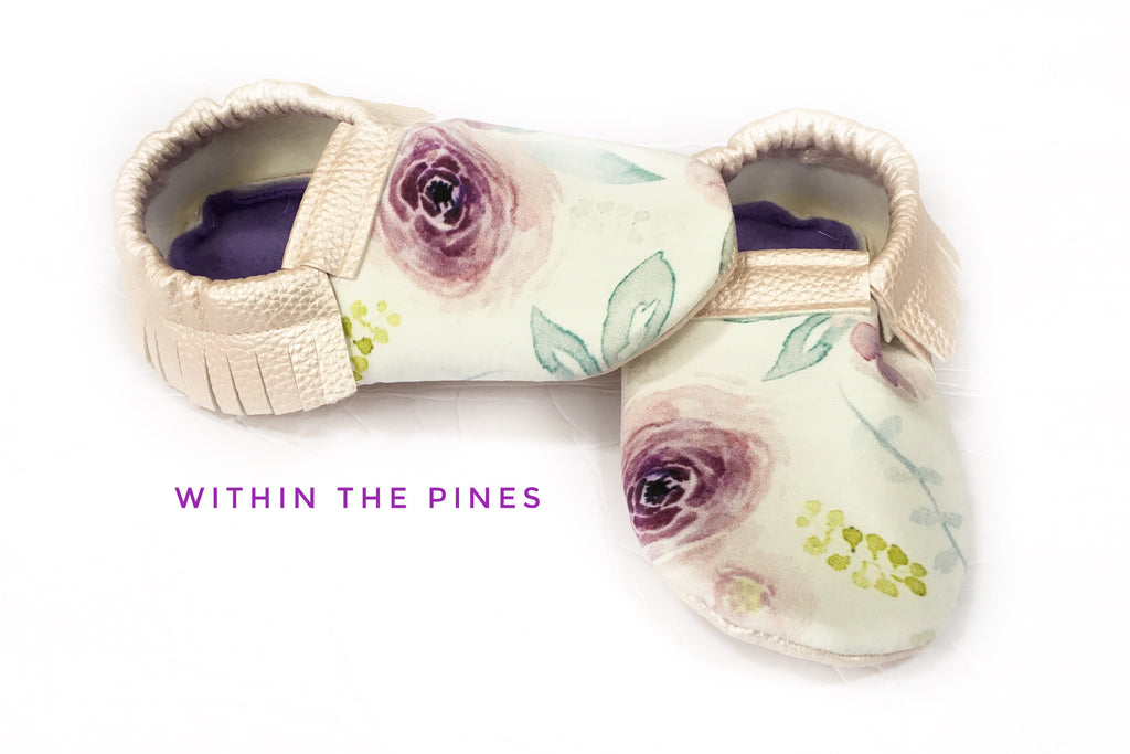 Spring Watercolor Floral Moccs